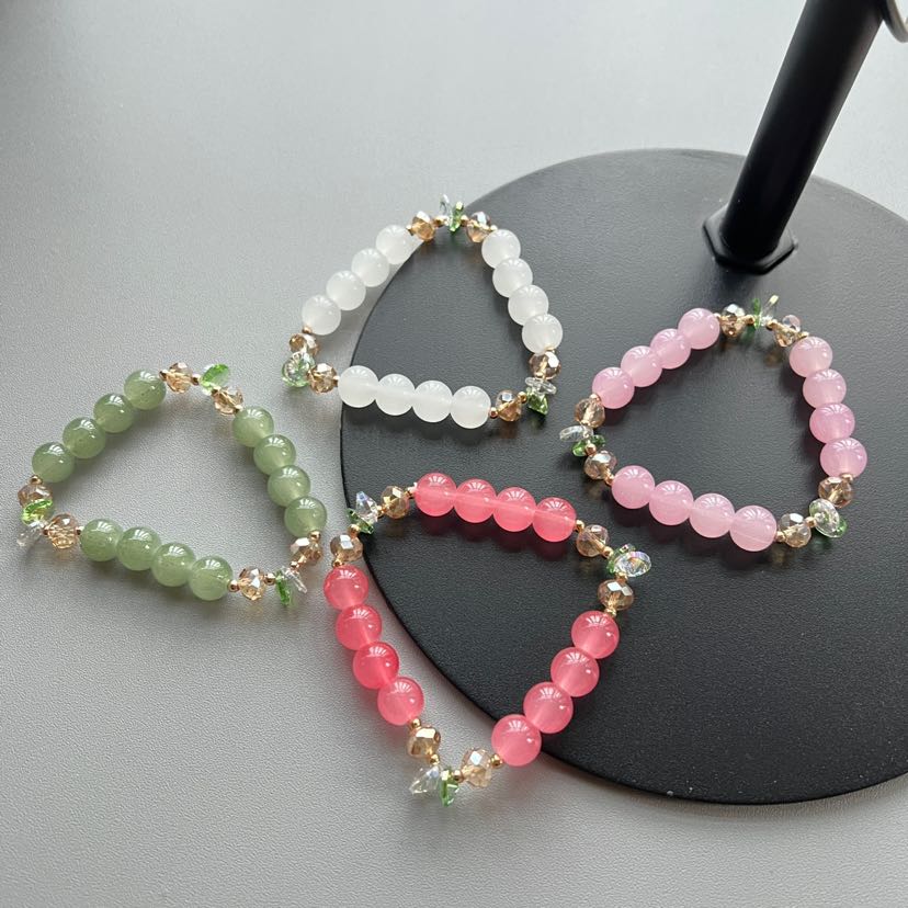 Small and niche colored bracelets, stone bursting beads, crystal bracelets, high-sensitivity bracelets, bracelets, accessories, jewelry, gifts