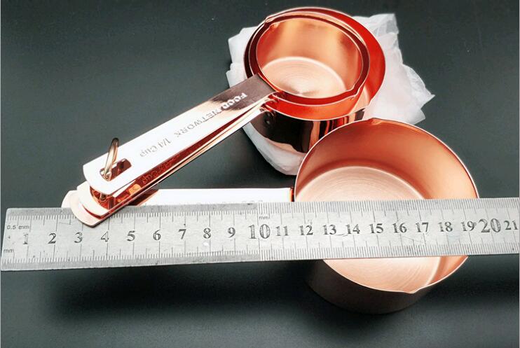Rose gold copper plated stainless steel kitchen baking scale spoon set