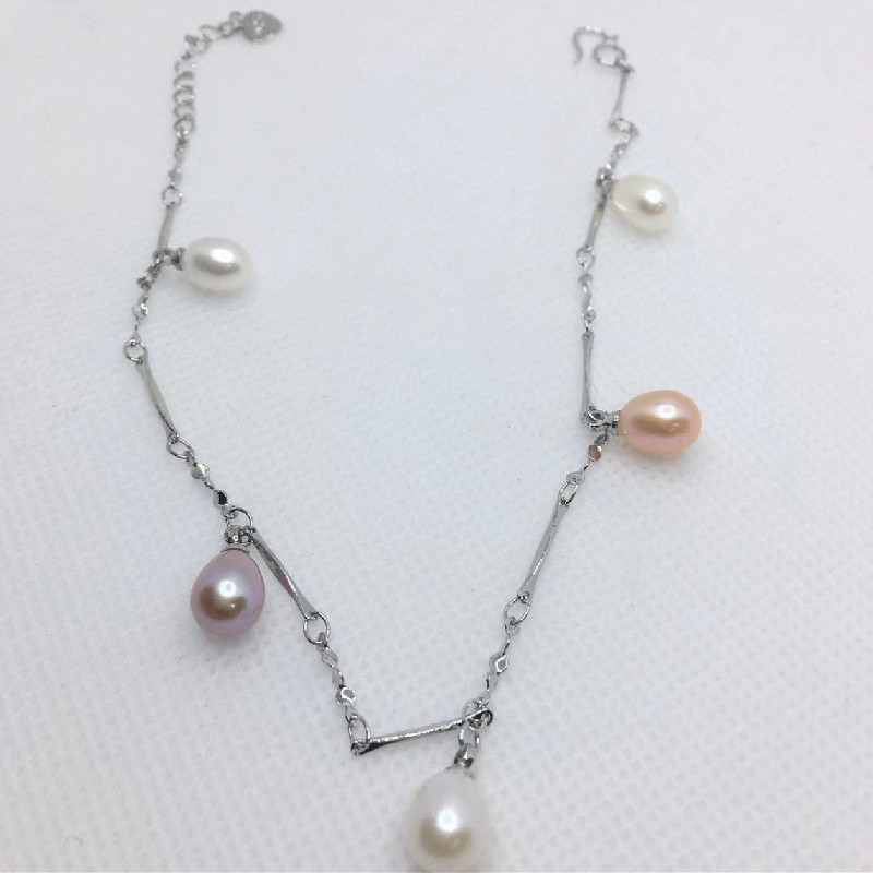 Wholesale Natural Freshwater Pearl Adjustable Size 925 Silver Freshwater Pearl Bracelet, Internet Celebrity Live Check in Product