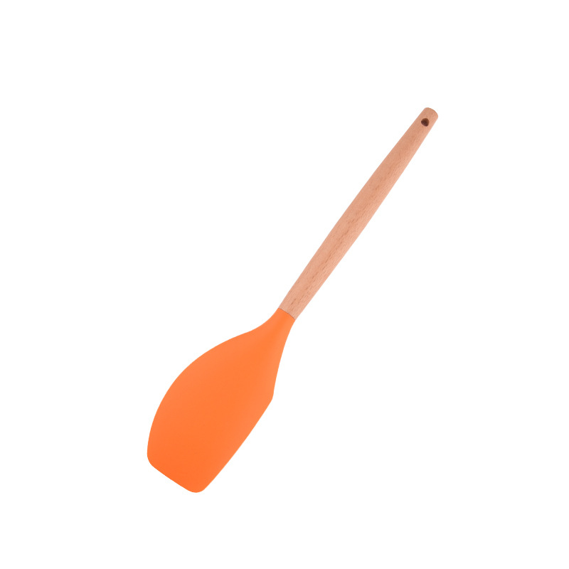 Baking tool beech handle silicone scraper cake scraper large wooden handle scraper