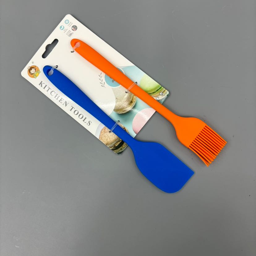 Silicone brush with scraping silicone brush set, food clip set