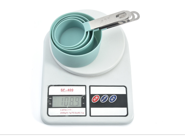 Plastic measuring spoon set, stainless steel handle measuring cup measuring spoon 8-piece set with scale measuring spoon measuring spoon set, baking tool